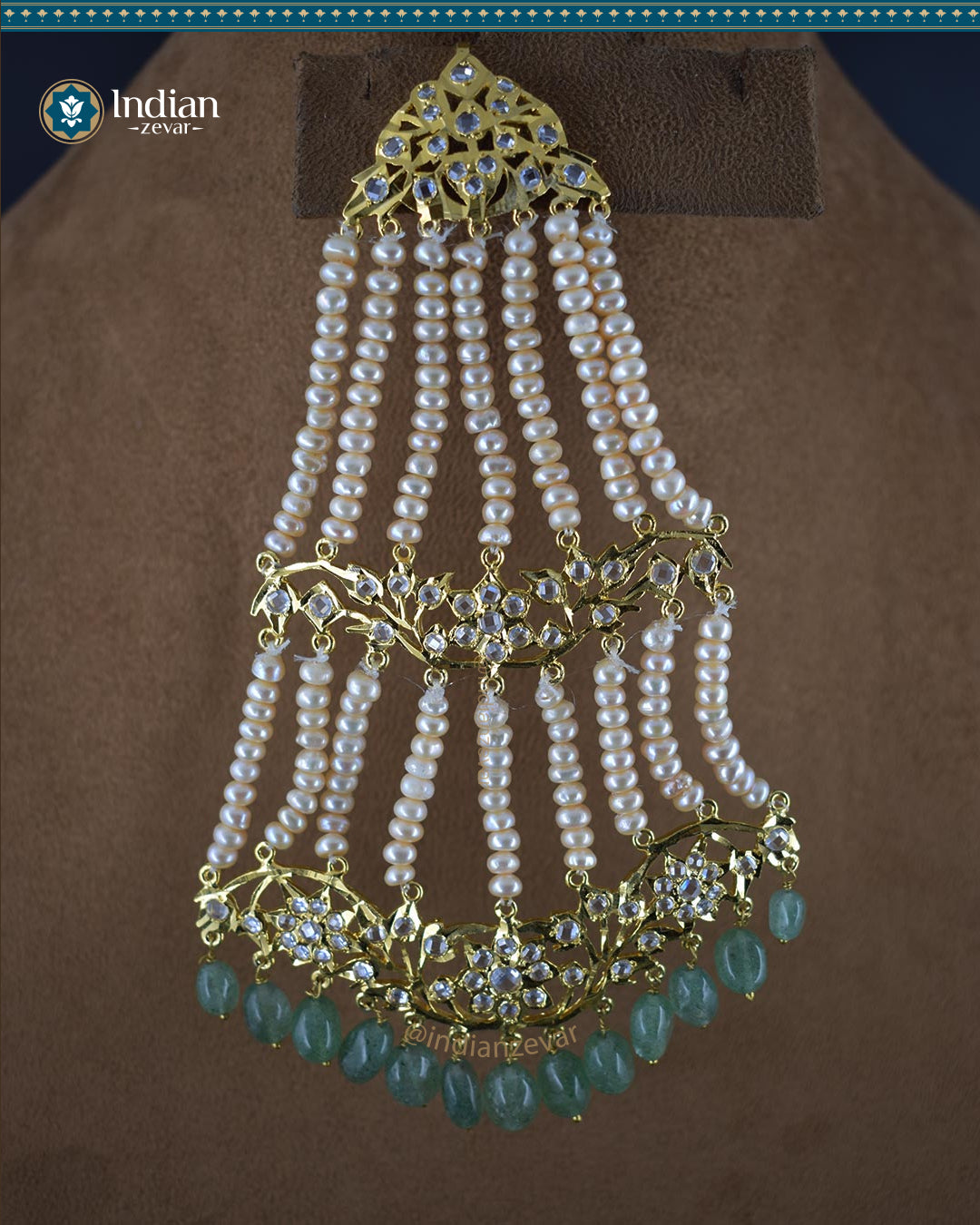 JHR10 Abira hyderabadi jadau cheapest jhoomar in ruby with fresh water pearls , Indian jewellery