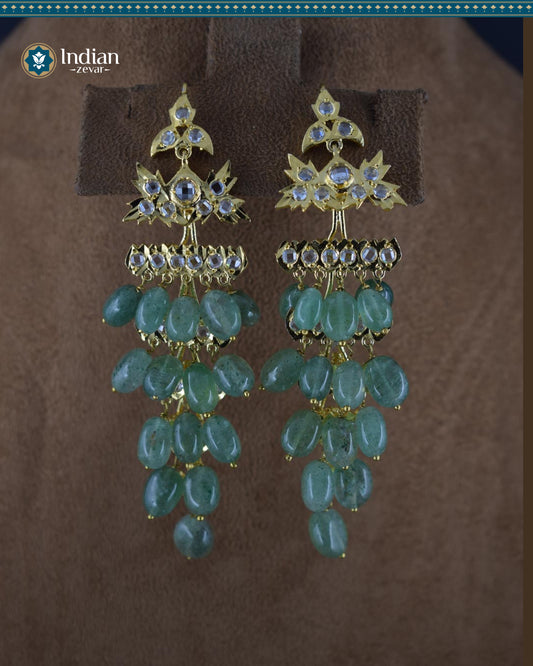 Hyderabadi Jadau Chandelier Earrings: Sweet as Candy Grapes (Essential 1)